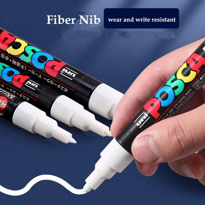 UNI POSCA Markers Set PC-1M/3M/5M Permanent Acrylic Paint Pen Quick Dry