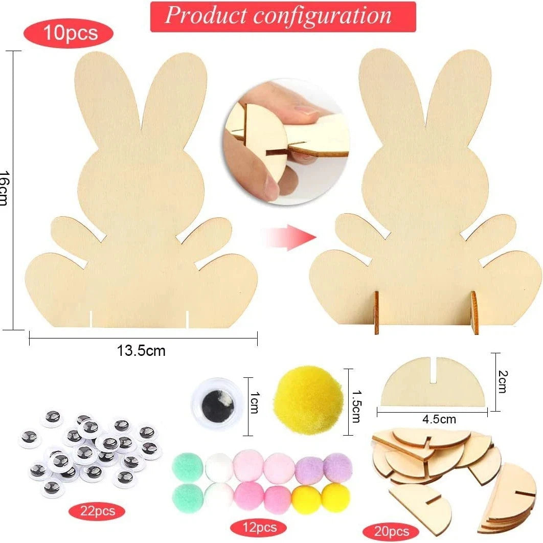 20Pcs Wooden Easter Ornaments to Paint