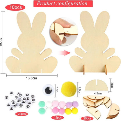 20Pcs Wooden Easter Ornaments to Paint