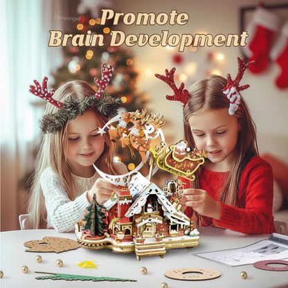 Christmas 3D Wooden Puzzle  Track Model Building Kit
