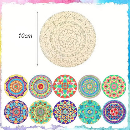 Wooden Mandala Painting10 Unfinished Wood Cutouts