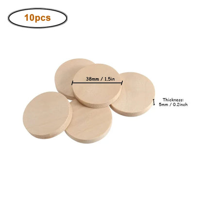 15-35mm Unfinished Smooth Round Wood Coins