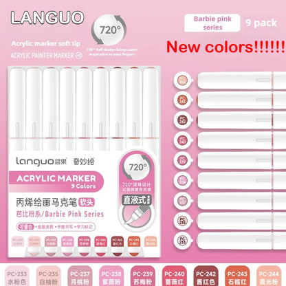 Languo 288/9 Direct Liquid Acrylic Paint Pens Brush Color Marker Pen
