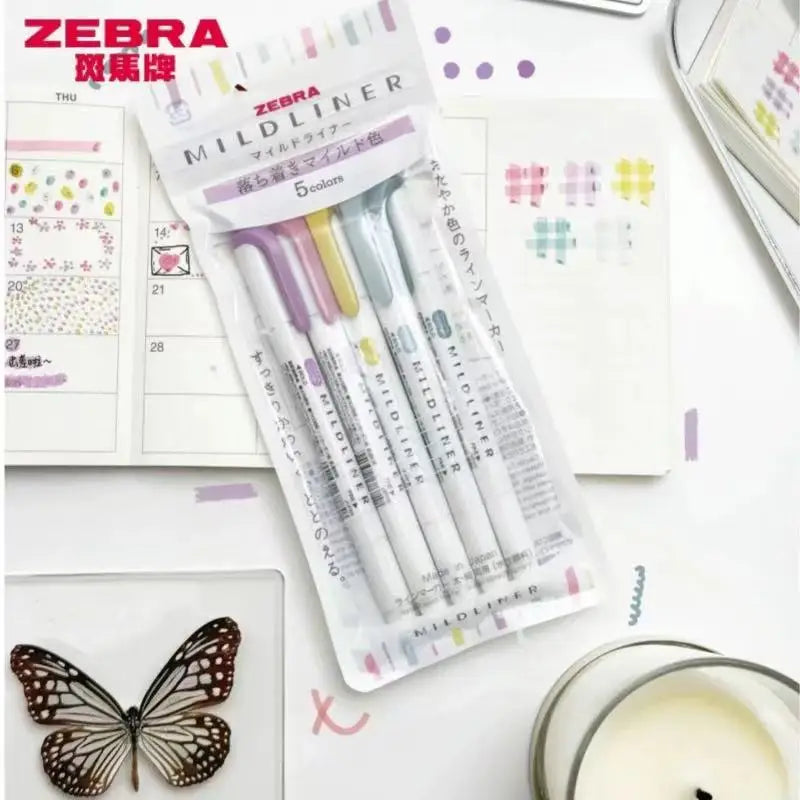 New Zebra Mildliner Highlighter Pastel Full Set 5 Colors Set Marker Pen