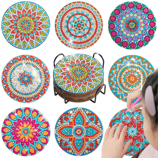8pc/sets Mandala Diamond Painting Coasters