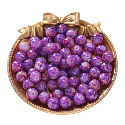 4/6/8/10mm Crystal Glass Crackle Round Bead