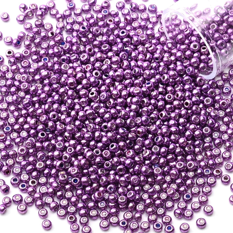 12Grams/Tube 2mm Metallic Seed Beads Japanese Round Glass Seedbeads 1200pcs