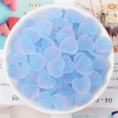 20pcs Slime Gradient Star Heart Nail Charms Mixed Candy Resin Charm Jelly Cabochon Mini Clay Polymer Slime Beads Nail Decoration