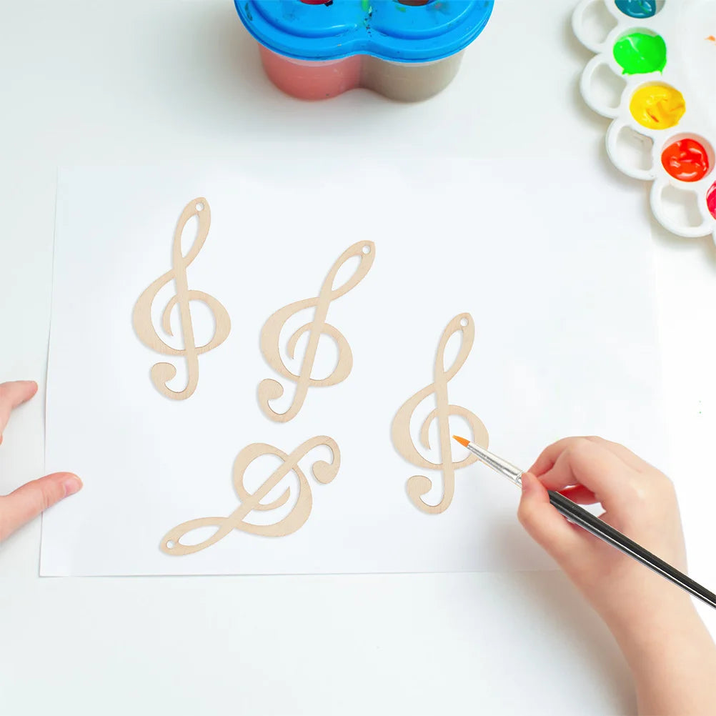 20Pcs Unfinished Wood Music Notes