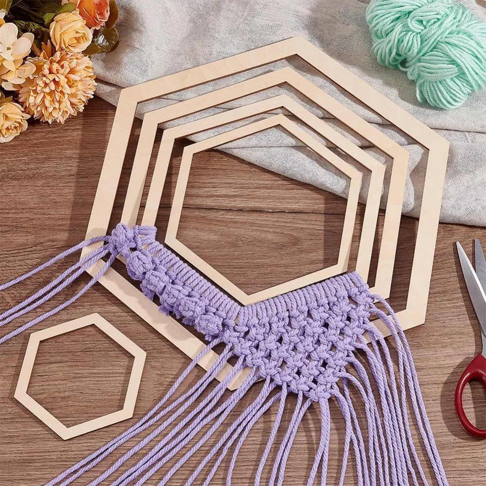 5 Sizes Hexagon Macrame Frame