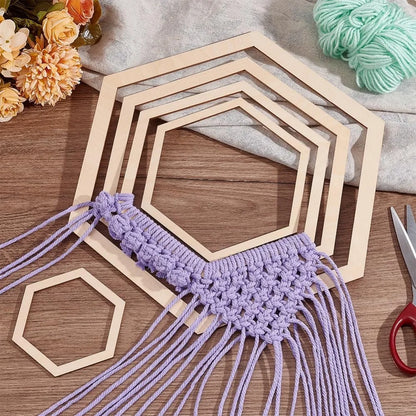 5 Sizes Hexagon Macrame Frame