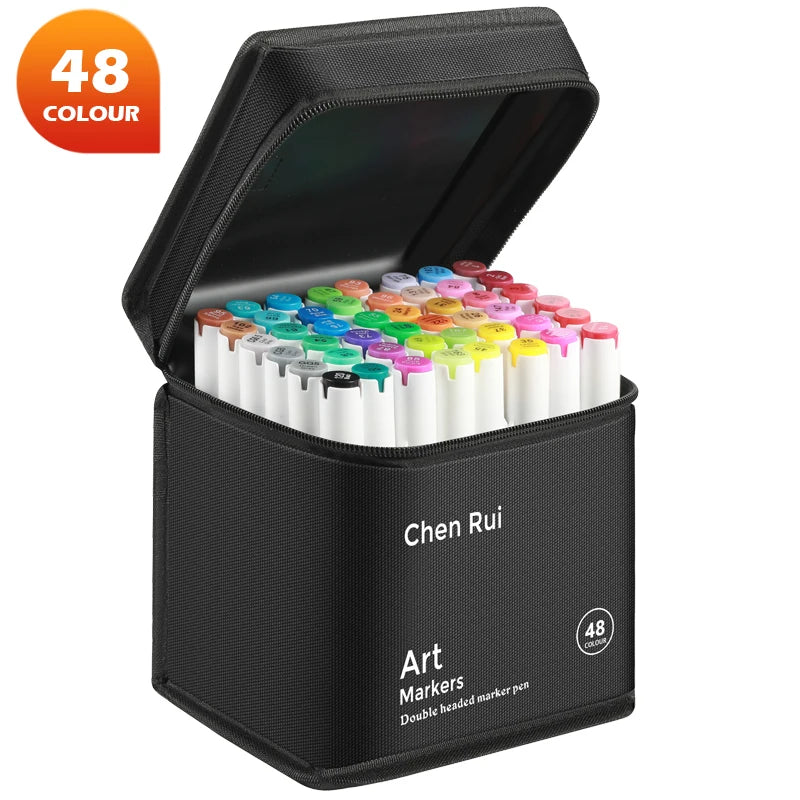 Professional Art Marker Set Artist Drawing Alcohol Markers Dual Tip(Brush Tip+Broad Tip)