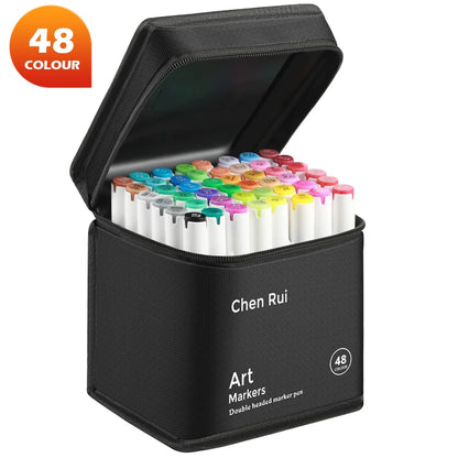 Professional Art Marker Set Artist Drawing Alcohol Markers Dual Tip(Brush Tip+Broad Tip)