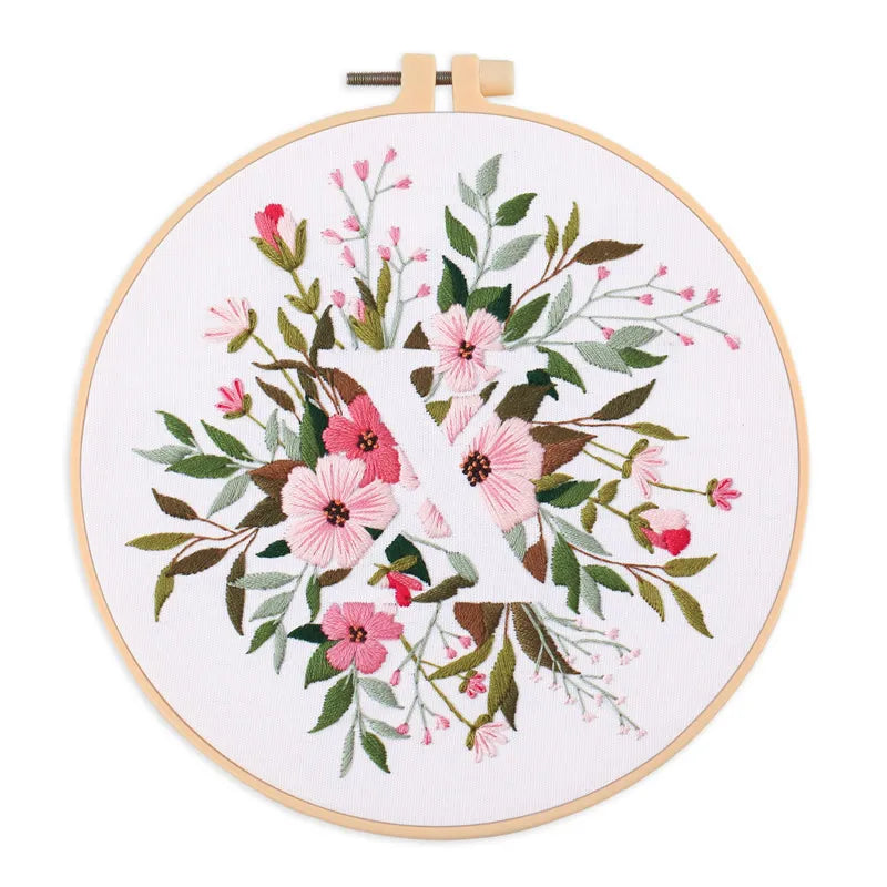 Letter Embroidery DIY Flowers Painting Full Needlework Bag