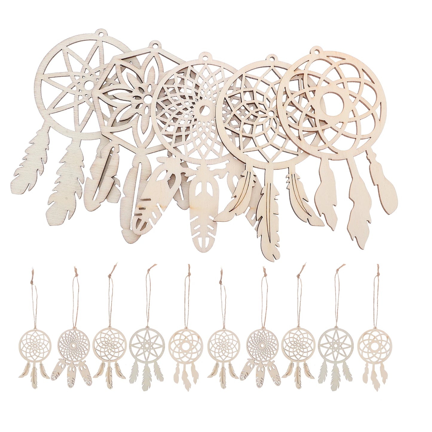 50Pcs Dream Catcher Kits   Unfinished Wood