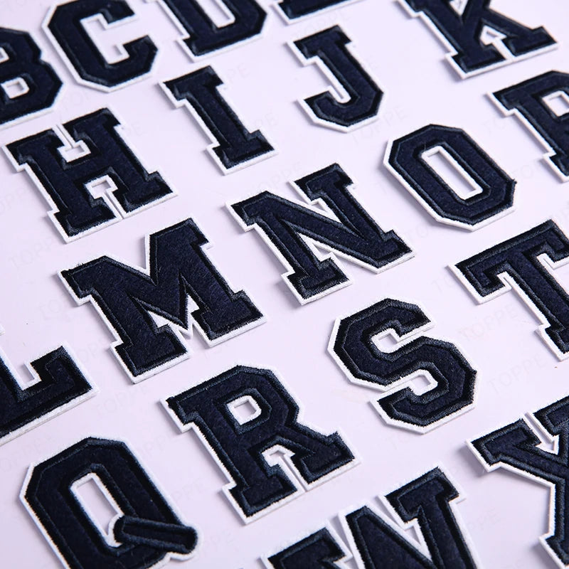 Navy Blue Letter Iron On Patch Applique