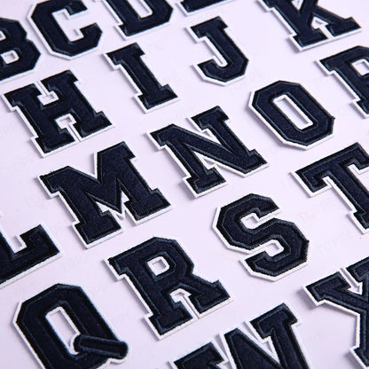 Navy Blue Letter Iron On Patch Applique