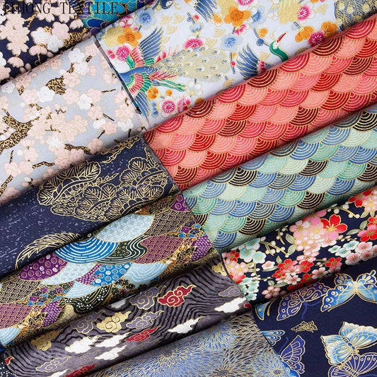 50x145cm Japanese Kimono Bronzed Fabric