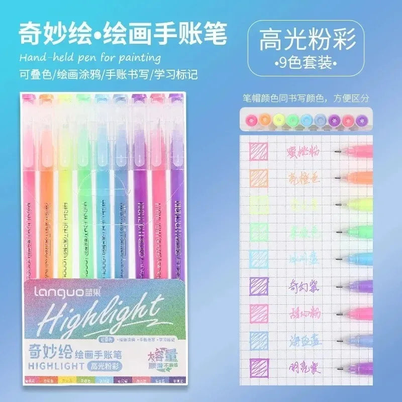 LANGUO 207/4 Colors Glitter Acrylic 0.5/1.0mm Gel Pen