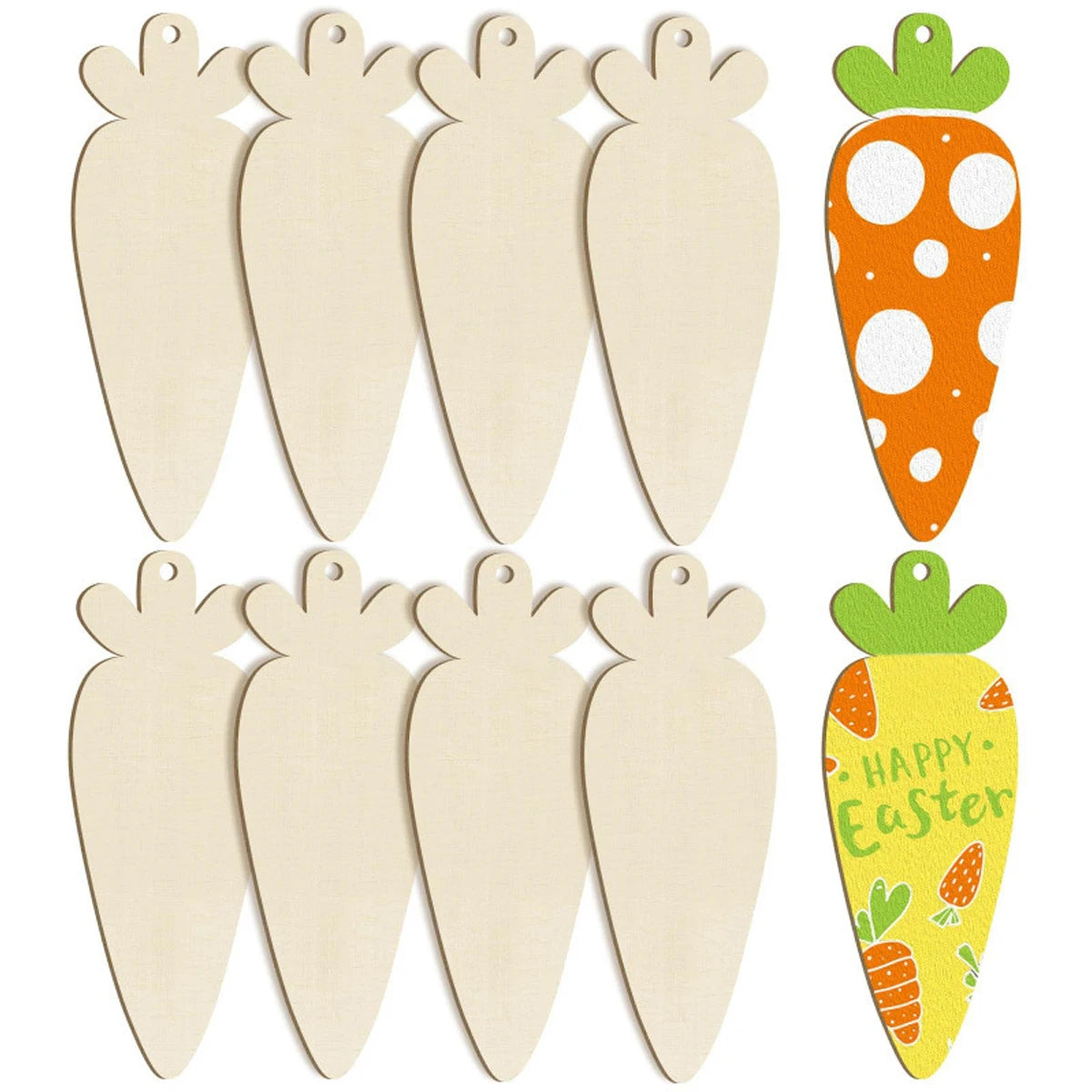 10pcs Easter Wooden Carrot Decoration Blank Wood Chips