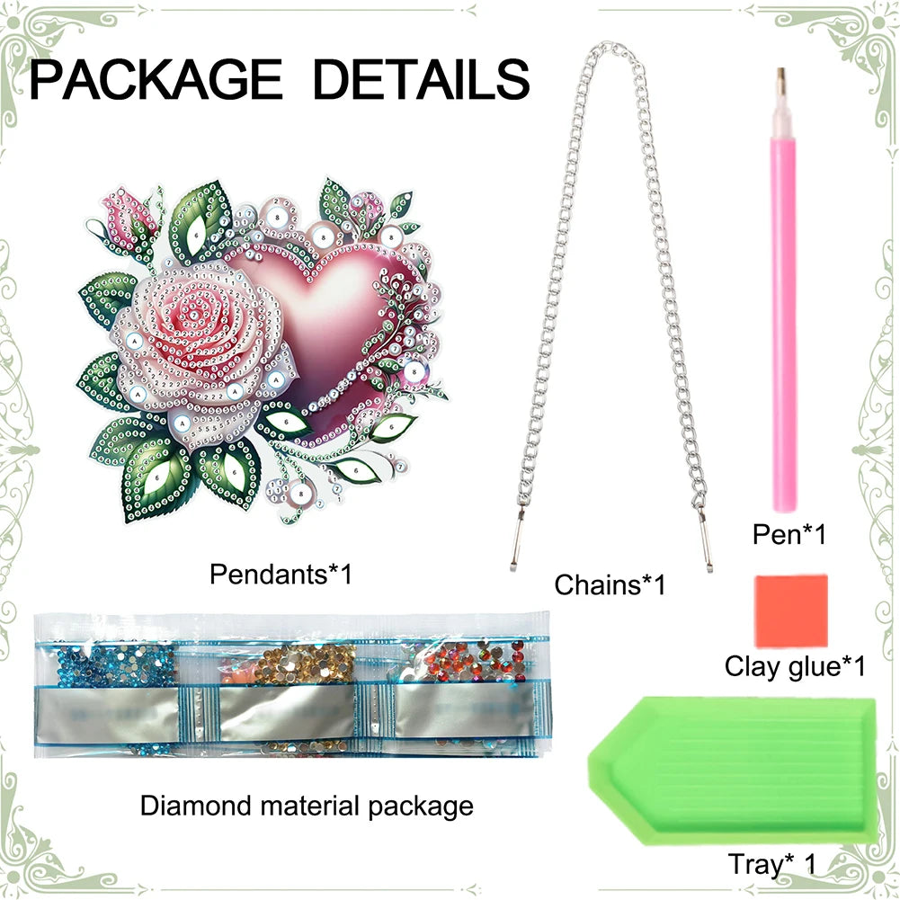 Valentines Day Love Puppy Diamond Art Pendant Kit