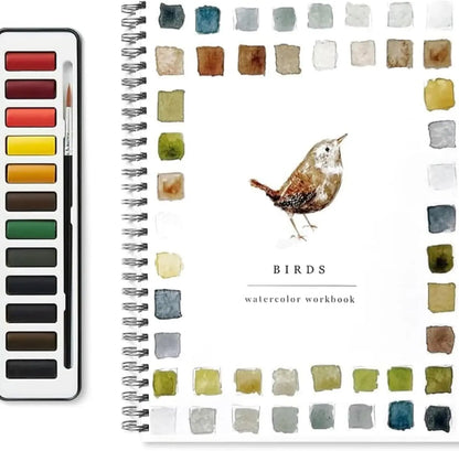 Watercolor Workbook Beginner  12 Colors Paint Set