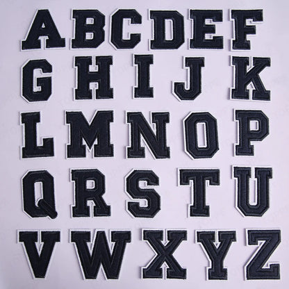 Navy Blue Letter Iron On Patch Applique