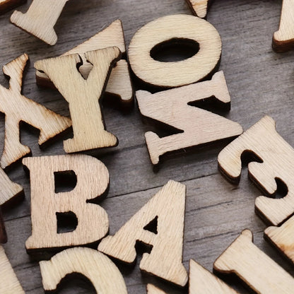 100Pcs Mixed Wooden A Z Letters  Wooden Numbers