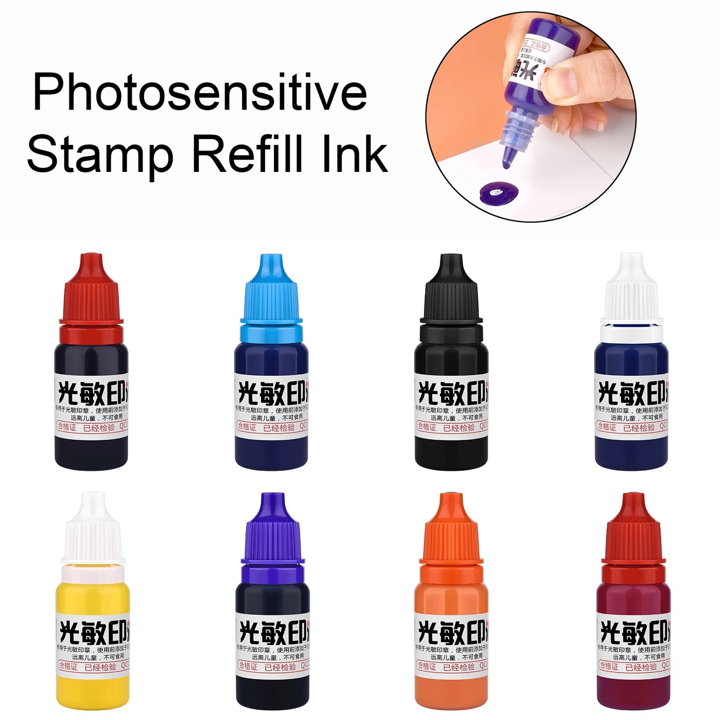 10ml Refill Ink 13 Color Rubber Stamp Oil