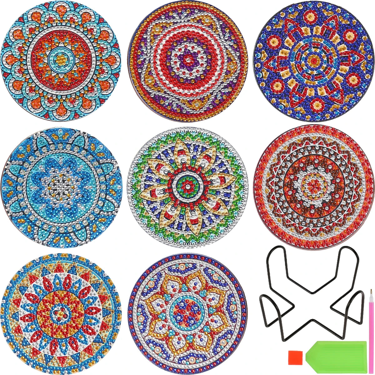 8pc/sets Mandala Diamond Painting Coasters