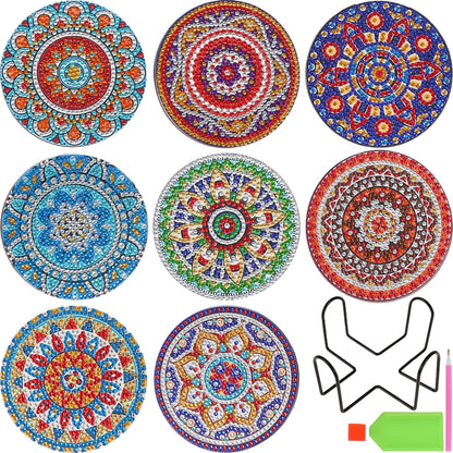 8pc/sets Mandala Diamond Painting Coasters