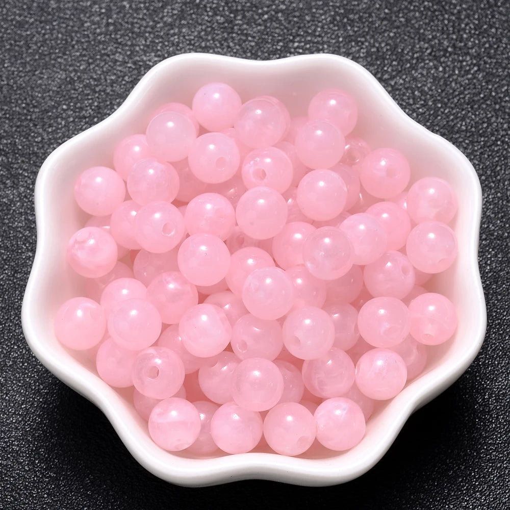 6-18mm Gradient Acrylic Beads Round Cat's Eye  Loose Spacer Beads