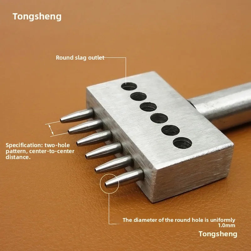 3Pcs Manual Leather Hole Punch Tool Set Round Punch Die Set for DIY Leather Crafting Handmade Leather Working Crafters Kit