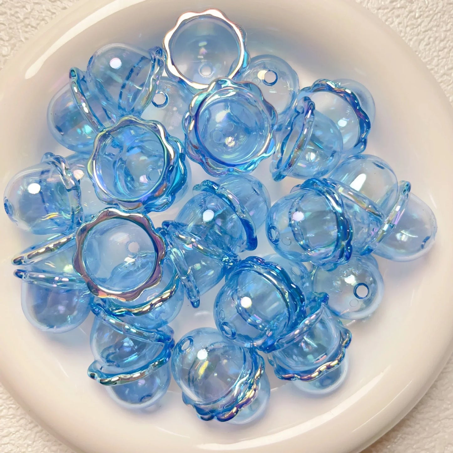 10Pcs/Lot Transparent UV Plated Acrylic Wind Bell Beads Charms