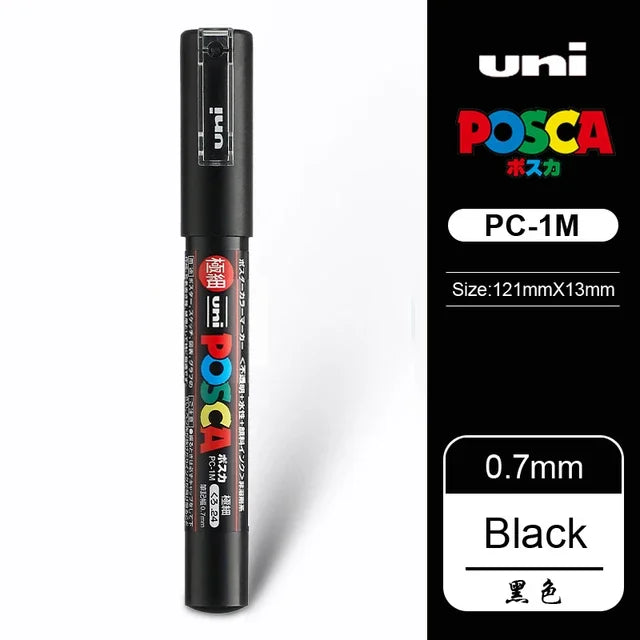UNI POSCA Markers Set PC-1M/3M/5M Permanent Acrylic Paint Pen Quick Dry