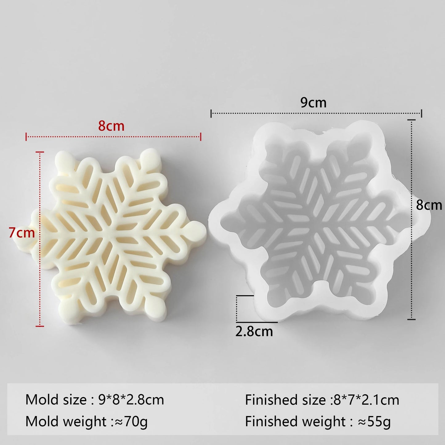 Snowflake Candle Silicone Mold