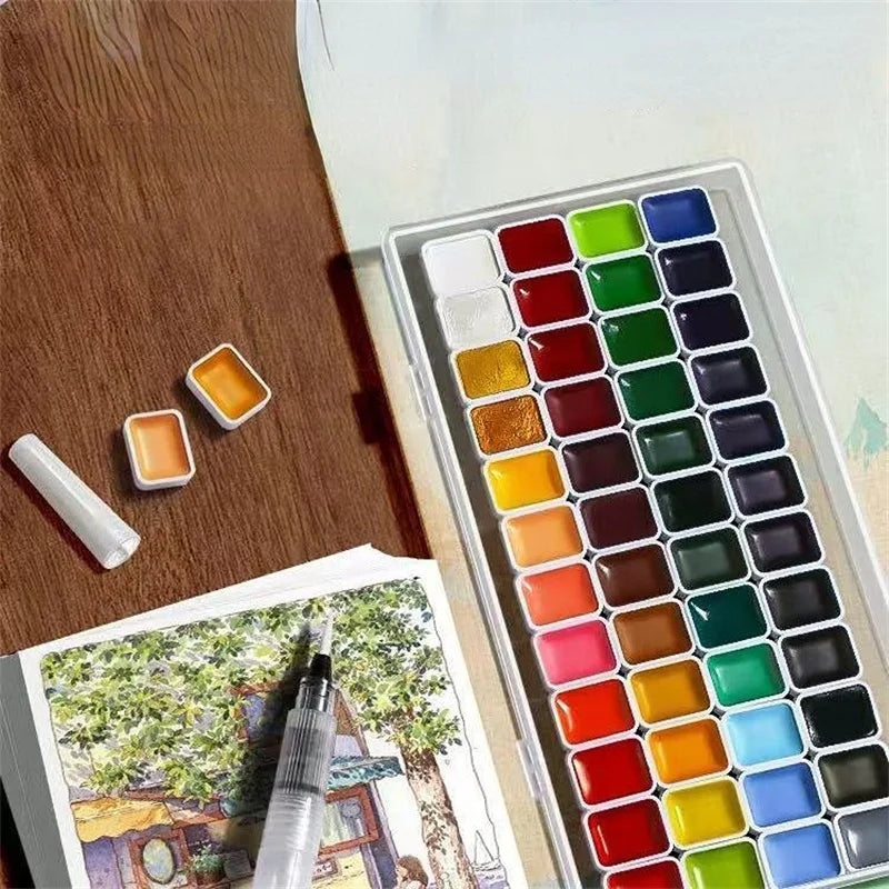 Artist watercolor paint 130/98/60/24 colors art set professional drawing pigment