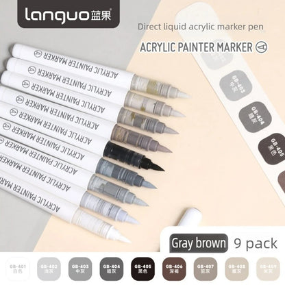 Languo 288/9 Direct Liquid Acrylic Paint Pens Brush Color Marker Pen