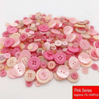 50g/Pack Mix Size Mix color Resin Button 1-3cm