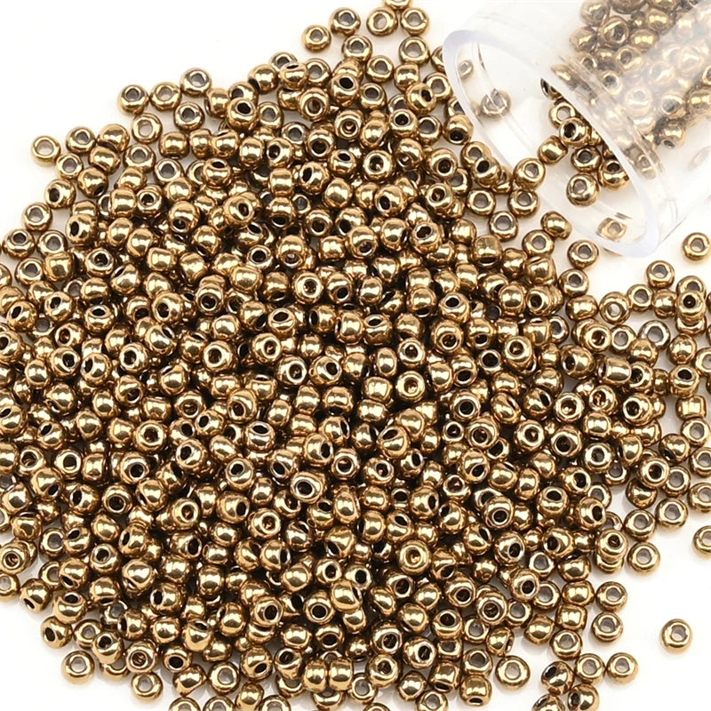 12Grams/Tube 2mm Metallic Seed Beads Japanese Round Glass Seedbeads 1200pcs