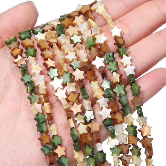 6mm 9mm Star Shape Natural Freshwater Shell Beads
