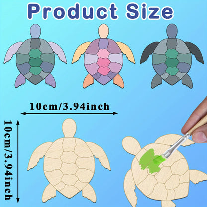 10pcs/set Handmade Wooden Turtle Sculpture