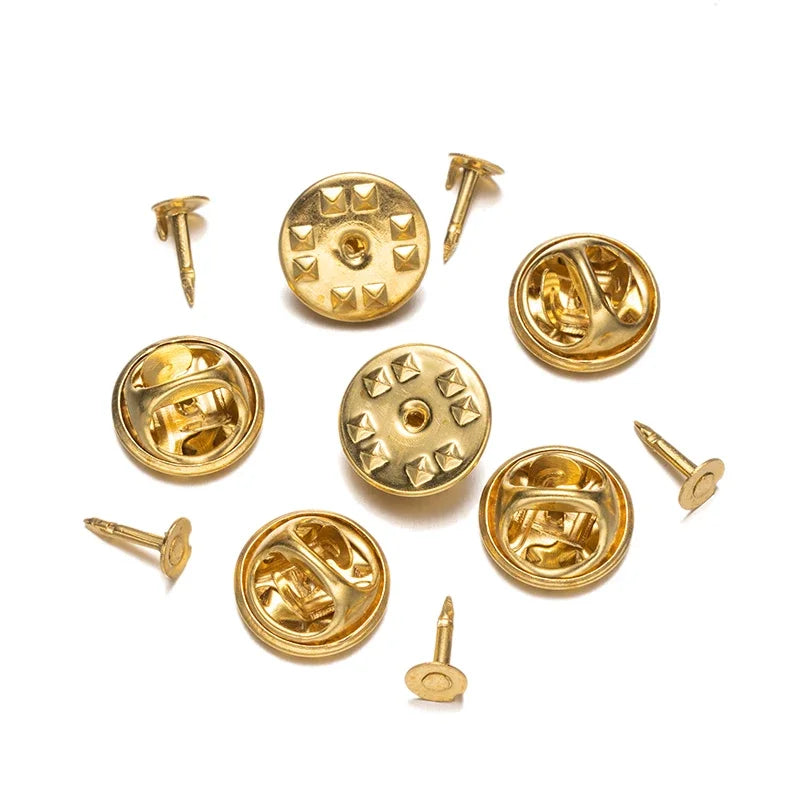 100pc Metal Locking Pin Back Brooch Badge Holder