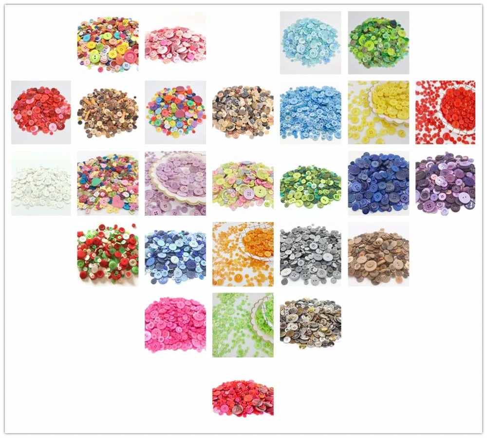 50Gram  Mix size wooden buttons