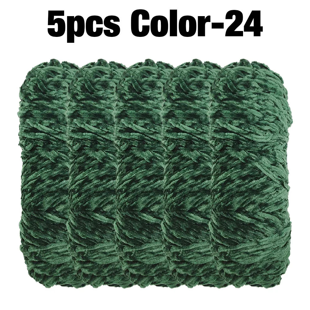 5 Rolls 100g Each Roll Premium Velvet Chenille Yarn