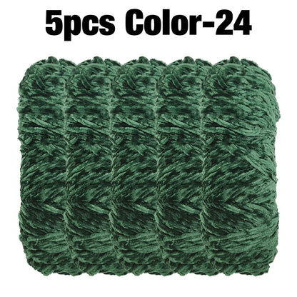 5 Rolls 100g Each Roll Premium Velvet Chenille Yarn