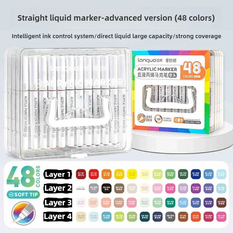 LANGUO 240/9 Colors Acrylic Color Markers Direct Liquid Paint Marker