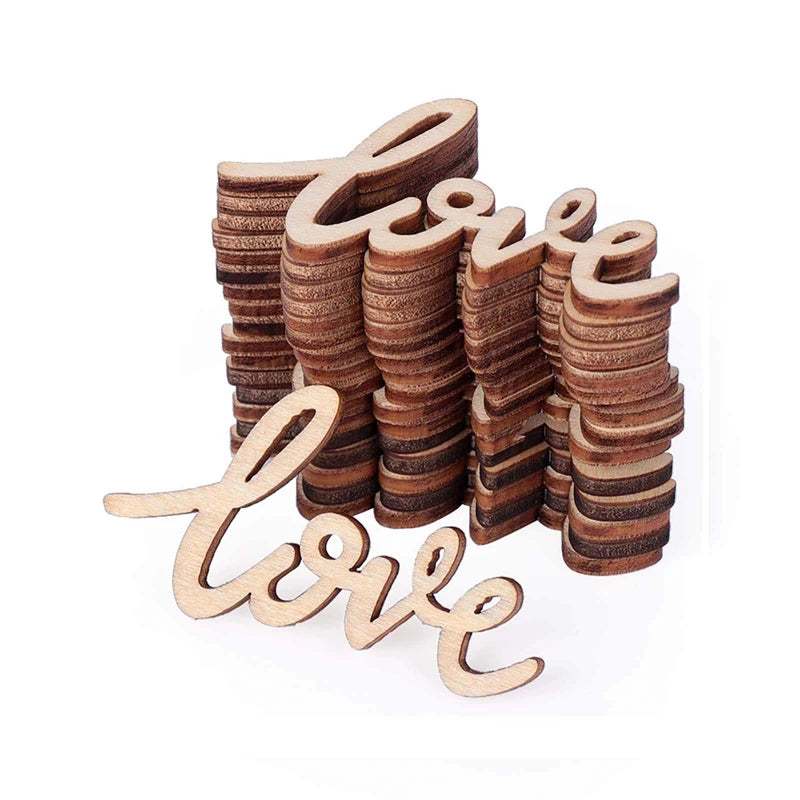 10pcs/lot Little Love Wood Crafts DIY Cutout Wooden Slices