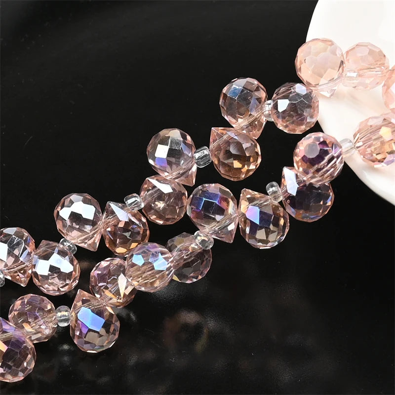 Austria AB Color Crystal Strawberry Beads 10*8mm Shiny Faceted Glass Beads