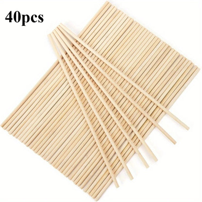 40Pcs Wooden Dowel Rods 12 Inch